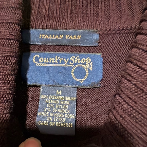Country Shop Purple Merino Wool Blend Turtleneck Sweater - Picture 3 of 3